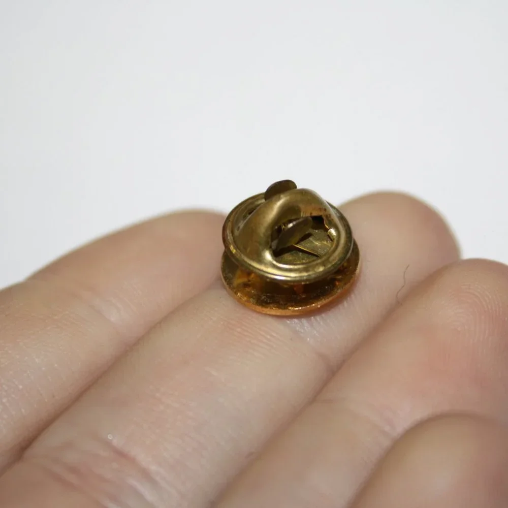 🔴🔵🟡 Men’s Gold Lapel Pin · Red, Blue & Yellow Symbol · .5